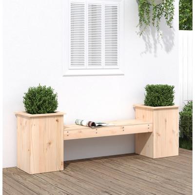 Bankje met plantenbakken 184,5x39,5x56,5 cm grenenhout