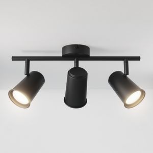 HOFTRONIC™ Riga LED Plafondlamp 3 spots Zwart - Draaibaar en Dimbaar - 3 lichts - GU10 4000K neutraal wit - Plafondspot woonkamer en gang - Opbouw spots verlichting