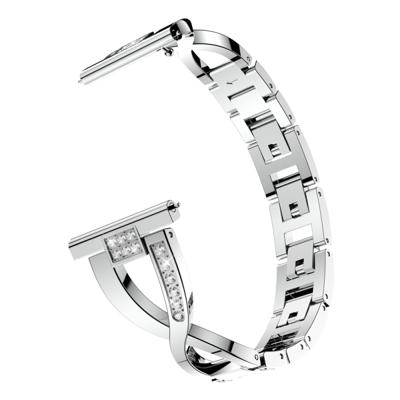 X-vormige diamant roestvrijstalen polsband horlogeband voor Galaxy Watch actieve 20mm (zilver)