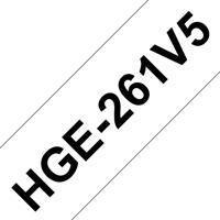 Brother HGe-261V5 Labeltape Set van 5 stuks Tapekleur: Wit Tekstkleur: Zwart 36 mm 8 m