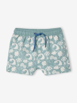 Bedrukte zwemshort voor babyjongens saliegroen
