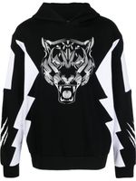 Plein Sport hoodie à motif tigre - Noir