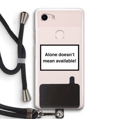 Alone: Pixel 3 Transparant Hoesje met koord
