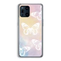 White butterfly: Oppo Find X3 Pro Transparant Hoesje - thumbnail