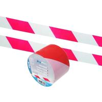 Afzetlint - 2x - Rood/Wit - 100 Meter x 75 mm - Markeerlint Veiligheid