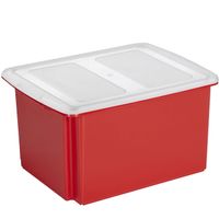 Sunware opslagbox kunststof 32 liter rood 45 x 36 x 24 cm met deksel