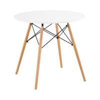 Tafel - rond - Ø 80 cm - wit - zwarte stalen stutten