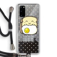 Sleep All Day: Samsung Galaxy S20 Transparant Hoesje met koord