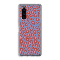 Leopard blue: Sony Xperia 5 Transparant Hoesje