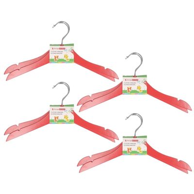 Rode stevige houten kledinghangers voor kinderen 16x stuks