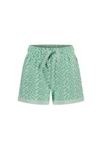 MAYCE Meisjes sweat short - Mint groen AOP