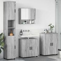 Badkamermeubelset met opslag 4 pcs Grijs sonoma 61 x 35 x 64 cm