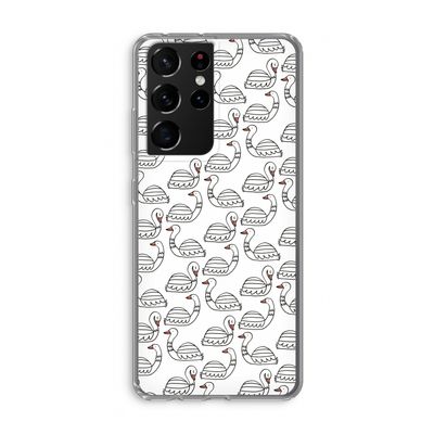 Zwanen: Samsung Galaxy S21 Ultra Transparant Hoesje