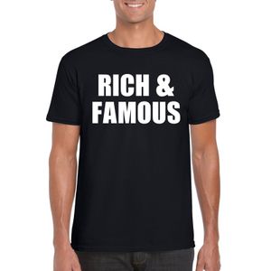 Rich & famous tekst t-shirt zwart heren