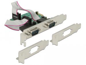 Delock 89641 PCI Express x1-kaart naar 2 x seriële RS-232 hoge snelheid 921K met voedingsspanning