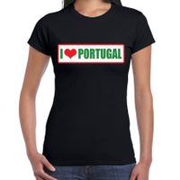 I love Portugal landen t-shirt zwart dames