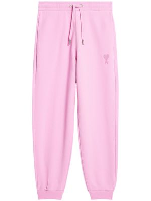 AMI Paris pantalon de jogging en coton à logo brodé - Rose