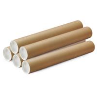 Poster koker - 15x - 470 x 50 mm - bruin - karton - met witte deksel - verzendkokers - delselkoker