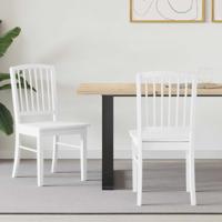 Eettafelstoelen 2 pcs Wit 50 x 52,5 x 91 cm Massief Rubberhout