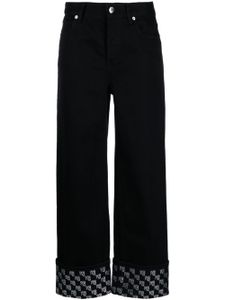 Alexander Wang crystal-embellished mid-rise straight-leg jeans - Noir