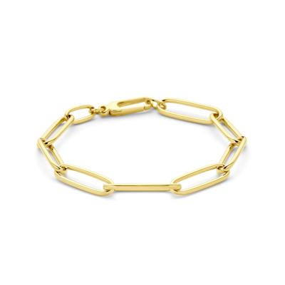 14k Gouden Paperclip Armband 7 mm - 19 cm met Karabijnsluiting