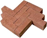 Stenen dikformaat zonder vellingkant Roodbruin 21 x 7 x 8 cm - Gardenlux
