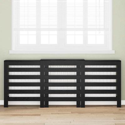 Radiatorafdekking Zwart Eiken 205 x 21.5 x 83.5 cm