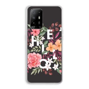 Hello in flowers: Oppo A95 5G Transparant Hoesje