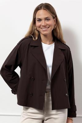 Studio Anneloes Cato Bonded Trenchcoat Winterjassen 8700 Espresso