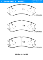 Remblokkenset, schijfrem ATE, u.a. für Mazda, Ford Usa