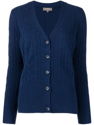 N.Peal cardigan boutonné en cachemire - Bleu