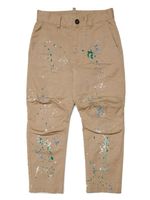 DSQUARED2 KIDS pantalon chino à effet taches de peinture - Tons neutres - thumbnail