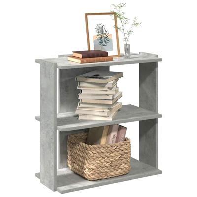 Boekenkast 3-laags 60x30x60 cm bewerkt hout betongrijs