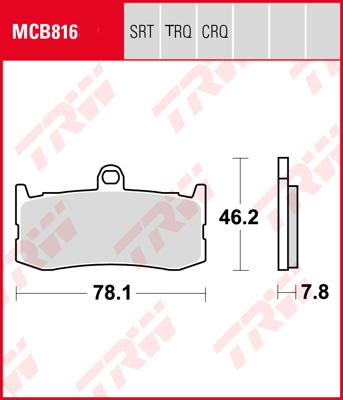 TRW Remblokken, en remschoenen voor de moto, MCB816TRQ Sinter track