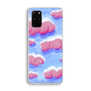 Roze wolken met vogels: Samsung Galaxy S20 Plus Transparant Hoesje