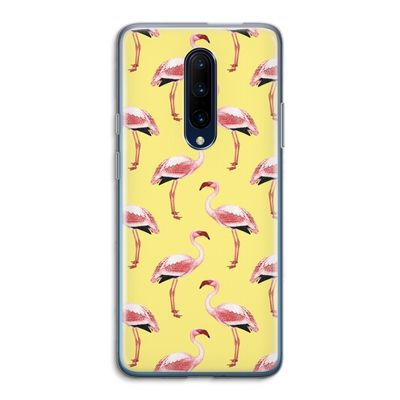 Flamingo's geel: OnePlus 7 Pro Transparant Hoesje