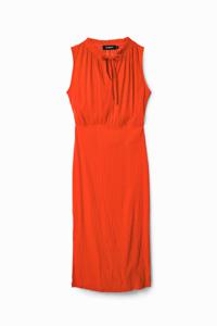 Midi-jurk met textuur - ORANGE - M