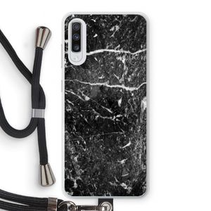 Zwart marmer: Samsung Galaxy A70 Transparant Hoesje met koord
