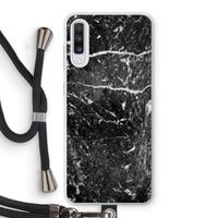 Zwart marmer: Samsung Galaxy A70 Transparant Hoesje met koord