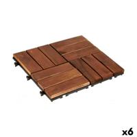 In elkaar grijpende vloertegels Ibergarden Bruin Polyethyleen Acacia 30 x 2,8 x 30 cm (6 Stuks)