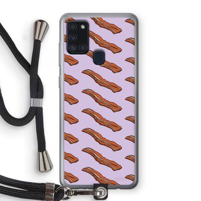 Bacon to my eggs #2: Samsung Galaxy A21s Transparant Hoesje met koord