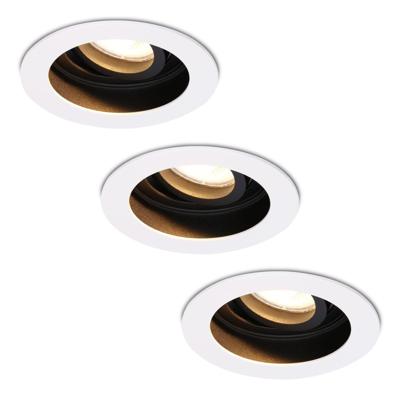 Set van 3 Laredo LED inbouwspots - GU10 - 4 Watt 345 lumen - 2700K Warm wit - Dimbaar - verzonken - Rond - Kantelbaar - IP20 Voor binnen - Wit