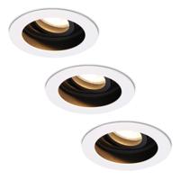 Set van 3 Laredo LED inbouwspots - GU10 - 4 Watt 345 lumen - 2700K Warm wit - Dimbaar - verzonken - Rond - Kantelbaar - IP20 Voor binnen - Wit