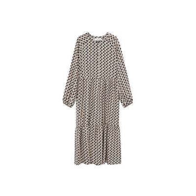 Mango blousejurk met volant bruin Mango blousejurk met volant bruin