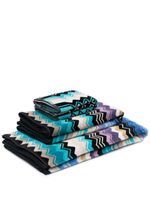 Missoni Home lot de 3 serviettes de bain Giacomo - Bleu - thumbnail