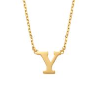 Minimalistische letter ketting - 14K GOUD - Goud - Y