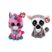 Ty - Knuffel - Beanie Buddy - Gumball Unicorn & Linus Lemur