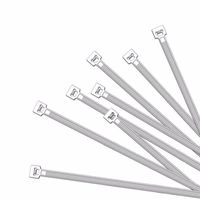 50x Kabelbinders hersluitbaar tie-wraps wit 200 x 7..6 mm    -