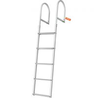 VEVOR Dockladder 5 verwijderbare treden, 227 kg laadvermogen Aluminium pontonbootladder met 8 cm brede trede en antislip rubberen mat voor het aan boord gaan van schepen/meren/zwembaden/zeeën