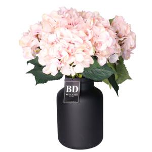 Kunstbloem Hortensia tak - 5x - roze - 48 cm - losse steel - Kunst zijdebloemen - hydrangea